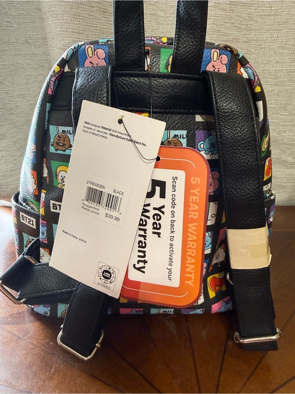 BT21 Colorful Character Mini Backpack - Picture 12 of 12